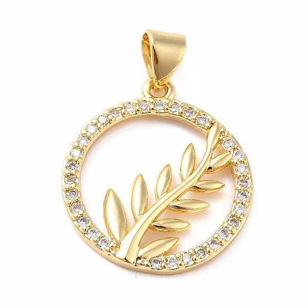 PandaHall Rack Plating Brass Micro Pave Cubic Zirconia Pendants, Long-Lasting Plated, Real 18K Gold Plated, Ring with Leaf, Clear...
PandaHall Rack Plating Brass Micro Pave Cubic Zirconia Pendants, Long-Lasting Plated, Real 18K Gold Plated, Ring with Leaf, Clear...