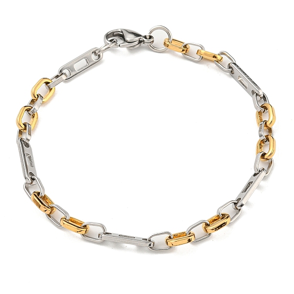 PandaHall Two Tone 304 Stainless Steel Oval Link Chain Bracelet, Golden & Stainless Steel Color, 8-5/8 inch(21.9cm), Wide: 5.5mm 304...
PandaHall Two Tone 304 Stainless Steel Oval Link Chain Bracelet, Golden & Stainless Steel Color, 8-5/8 inch(21.9cm), Wide: 5.5mm 304...