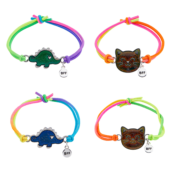 PandaHall FIBLOOM 4Pcs 4 Style Cat & Dinosaur Alloy Link Bracelets Set with Rubber, Polyester Cord Adjustable Bracelets for Best Friends..., Multicolor
PandaHall FIBLOOM 4Pcs 4 Style Cat & Dinosaur Alloy Link Bracelets Set with Rubber, Polyester Cord Adjustable Bracelets for Best Friends..., Multicolor