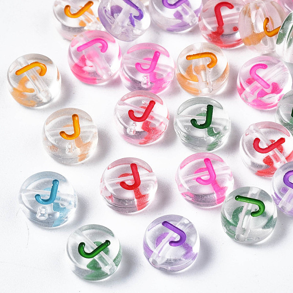 PandaHall Transparent Clear Acrylic Beads, Horizontal Hole, Flat Round with Mixed Color Letter, Letter.J, 7x3.5mm, Hole: 1.2mm, about...
PandaHall Transparent Clear Acrylic Beads, Horizontal Hole, Flat Round with Mixed Color Letter, Letter.J, 7x3.5mm, Hole: 1.2mm, about...