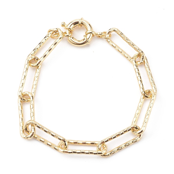 PandaHall Brass Textured Paperclip Chain Bracelets, with Spring Ring Clasps, Golden, 7-3/4 inch(19.6cm) Brass
PandaHall Brass Textured Paperclip Chain Bracelets, with Spring Ring Clasps, Golden, 7-3/4 inch(19.6cm) Brass