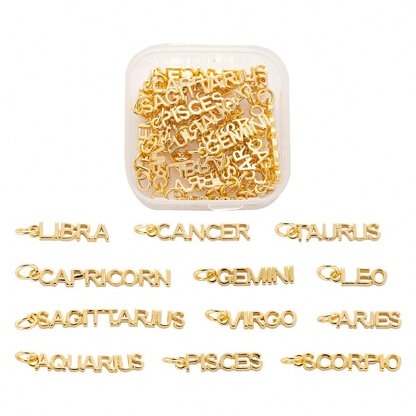 PandaHall 24Pcs 12 Style Golden Brass Pendants, with Jump Rings, Long-Lasting Plated, Word with Constellation/Zodiac Sign, 12 Constellations...
PandaHall 24Pcs 12 Style Golden Brass Pendants, with Jump Rings, Long-Lasting Plated, Word with Constellation/Zodiac Sign, 12 Constellations...