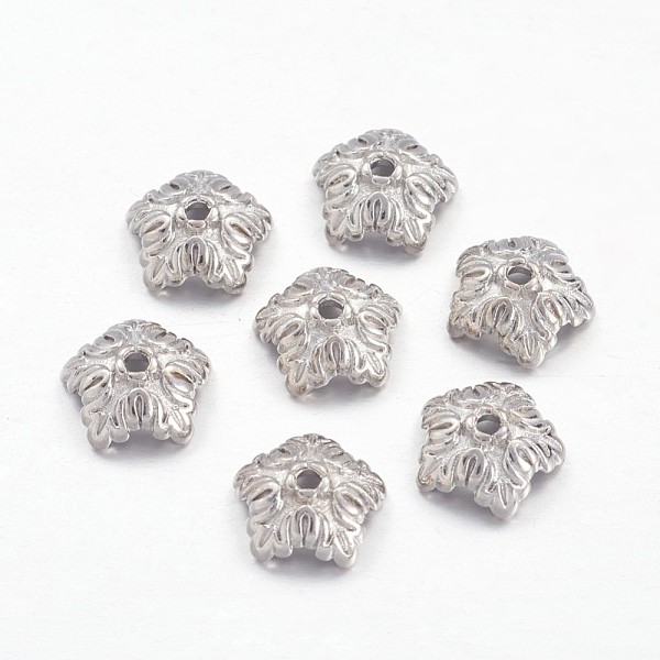 PandaHall Tibetan Style Bead Caps, Cadmium Free & Lead Free, 5-Petal, Flower, Platinum, 10x4mm, Hole: 1mm Alloy
PandaHall Tibetan Style Bead Caps, Cadmium Free & Lead Free, 5-Petal, Flower, Platinum, 10x4mm, Hole: 1mm Alloy