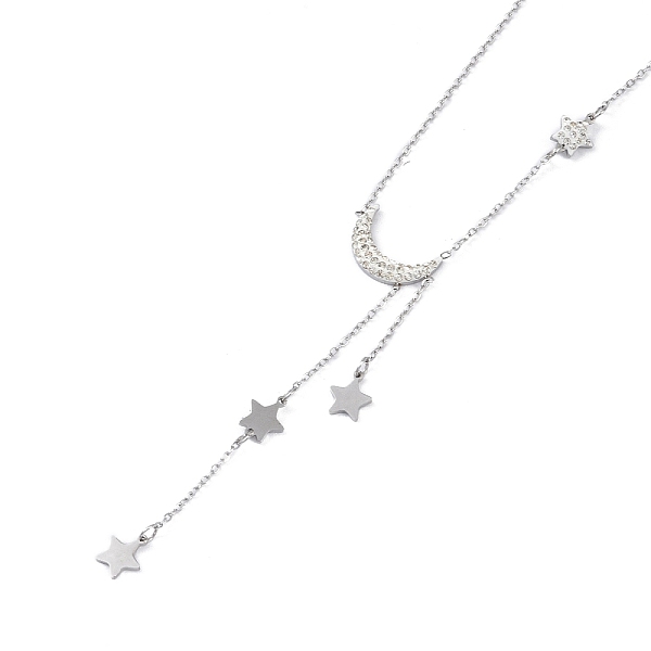 PandaHall 304 Stainless Steel with Polymer Clay Rhinestone Necklaces, Star & Moon Pendant Necklaces for Women, Stainless Steel Color, 16.73..., Clear
PandaHall 304 Stainless Steel with Polymer Clay Rhinestone Necklaces, Star & Moon Pendant Necklaces for Women, Stainless Steel Color, 16.73..., Clear