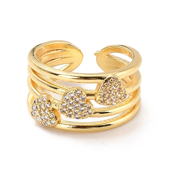 PandaHall Heart Cubic Zirconia Cuff Finger Ring for Valentine's Day, Real 18K Gold Plated Brass Wide Band Open Ring, Cadmium Free & Lead..., Clear
PandaHall Heart Cubic Zirconia Cuff Finger Ring for Valentine's Day, Real 18K Gold Plated Brass Wide Band Open Ring, Cadmium Free & Lead..., Clear