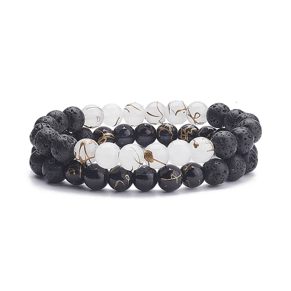PandaHall 2Pcs 2 Color Round Glass & Natural Lava Rock Beaded Stretch Bracelets Set, Essential Oil Gemstone Jewelry for Women, Inner...
PandaHall 2Pcs 2 Color Round Glass & Natural Lava Rock Beaded Stretch Bracelets Set, Essential Oil Gemstone Jewelry for Women, Inner...