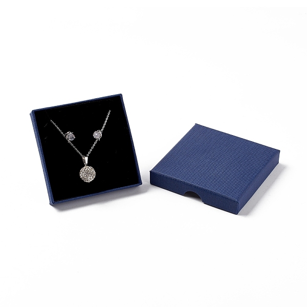 PandaHall Paper with Sponge Mat Necklace Boxes, Square, Dark Blue, 9x9x1.6cm, Inner Diameter: 8.3x8.3x1cm Paper Square
PandaHall Paper with Sponge Mat Necklace Boxes, Square, Dark Blue, 9x9x1.6cm, Inner Diameter: 8.3x8.3x1cm Paper Square
