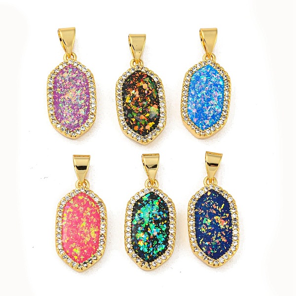 PandaHall Brass Pendants Micro Pave Cubic Zirconia with Synthetic Opal, Real 18K Gold Plated, Hexagon, Mixed Color, 19x10x3mm, Hole: 5x4mm..., Multicolor
PandaHall Brass Pendants Micro Pave Cubic Zirconia with Synthetic Opal, Real 18K Gold Plated, Hexagon, Mixed Color, 19x10x3mm, Hole: 5x4mm..., Multicolor
