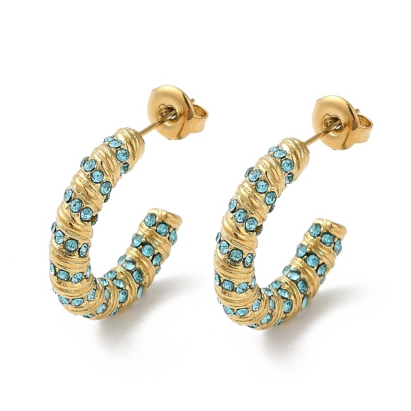 PandaHall Real 18K Gold Plated 304 Stainless Steel with Glass Ring Stud Earrings, Half Hoop Earrings, Cyan, 20x4.5mm 304 Stainless Steel...
PandaHall Real 18K Gold Plated 304 Stainless Steel with Glass Ring Stud Earrings, Half Hoop Earrings, Cyan, 20x4.5mm 304 Stainless Steel...