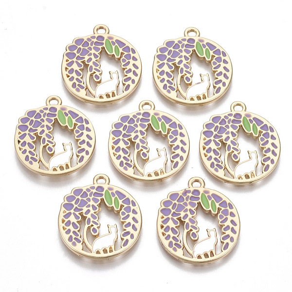 PandaHall Alloy Pendants, with Enamel, Flat Round with Leaf and Cat Shape, Golden, Medium Purple, 25x22x1.5mm, Hole: 2mm Alloy+Enamel Cat...
PandaHall Alloy Pendants, with Enamel, Flat Round with Leaf and Cat Shape, Golden, Medium Purple, 25x22x1.5mm, Hole: 2mm Alloy+Enamel Cat...