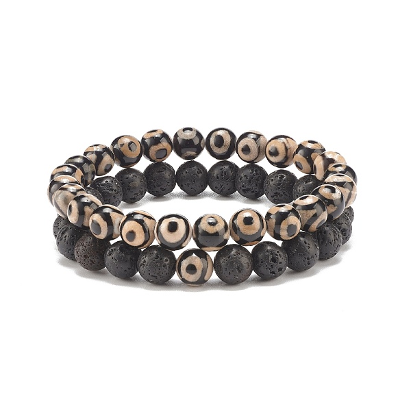 PandaHall 2Pcs 2 Style Natural Tibetan 3-Eye dZi Agate & Lava Rock Mala Bead Bracelets Set, Essential Oil Gemstone Jewelry for Women, Inner...
PandaHall 2Pcs 2 Style Natural Tibetan 3-Eye dZi Agate & Lava Rock Mala Bead Bracelets Set, Essential Oil Gemstone Jewelry for Women, Inner...