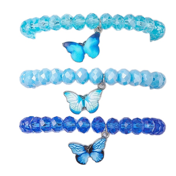 PandaHall Electroplated Faceted Rondelle Glass Beaded Stretch Bracelet Sets, Butterfly Printed Alloy Enamel Charm Stackable Bracelets for..., Multicolor
PandaHall Electroplated Faceted Rondelle Glass Beaded Stretch Bracelet Sets, Butterfly Printed Alloy Enamel Charm Stackable Bracelets for..., Multicolor