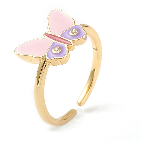 PandaHall Brass Micro Pave Clear Cubic Zirconia Cuff Rings, Open Rings, with Enamel, Butterfly, Golden, Pink, US Size 6, Inner Diameter...
PandaHall Brass Micro Pave Clear Cubic Zirconia Cuff Rings, Open Rings, with Enamel, Butterfly, Golden, Pink, US Size 6, Inner Diameter...