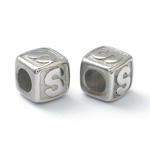 PandaHall 304 Stainless Steel European Beads, Large Hole Beads, Horizontal Hole, Cube with Letter, Stainless Steel Color, Letter.S, 8x8x8mm...
PandaHall 304 Stainless Steel European Beads, Large Hole Beads, Horizontal Hole, Cube with Letter, Stainless Steel Color, Letter.S, 8x8x8mm...