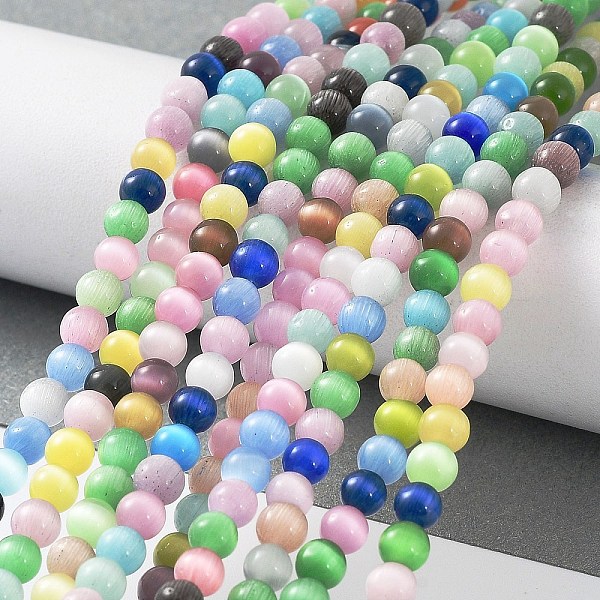 PandaHall Cat Eye Beads Strands, Round, Colorful, 4mm, Hole: 0.7mm, about 100~105pcs/strand, 14.37~14.69 inch(36.5~37.3cm) Glass Round
PandaHall Cat Eye Beads Strands, Round, Colorful, 4mm, Hole: 0.7mm, about 100~105pcs/strand, 14.37~14.69 inch(36.5~37.3cm) Glass Round