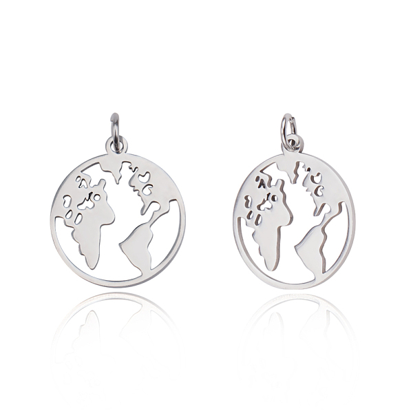 PandaHall 201 Stainless Steel Pendants, Ring with Map, Stainless Steel Color, 20x17.5x1mm, Hole: 3mm 201 Stainless Steel Ring
PandaHall 201 Stainless Steel Pendants, Ring with Map, Stainless Steel Color, 20x17.5x1mm, Hole: 3mm 201 Stainless Steel Ring