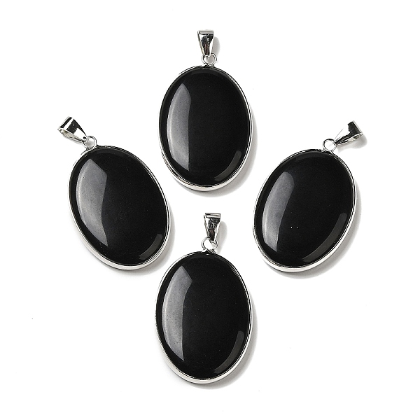 PandaHall Natural Obsidian Pendants, Oval Charms with Platinum Plated Metal Findings, 39.5x26x6mm, Hole: 7.6x4mm Obsidian Oval
PandaHall Natural Obsidian Pendants, Oval Charms with Platinum Plated Metal Findings, 39.5x26x6mm, Hole: 7.6x4mm Obsidian Oval