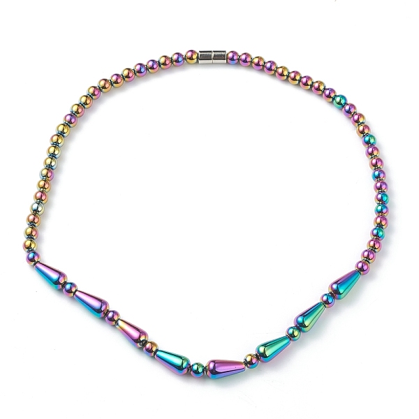 PandaHall Electroplate Non-Magnetic Synthetic Hematite Beaded Necklaces, with Alloy Magnetic Clasps, Round & Teardrop, Rainbow Color, 18.70...
PandaHall Electroplate Non-Magnetic Synthetic Hematite Beaded Necklaces, with Alloy Magnetic Clasps, Round & Teardrop, Rainbow Color, 18.70...