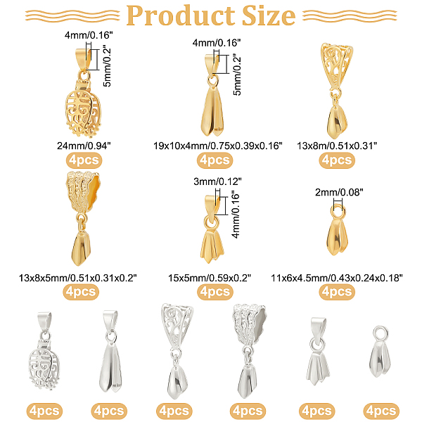 PandaHall SUPERFINDINGS 48Pcs 6 Style Brass Pendant Pinch Bails Ice Pick Pinch Bail Bead Pendant Connector Filigree Rack Plating Jewelry...
PandaHall SUPERFINDINGS 48Pcs 6 Style Brass Pendant Pinch Bails Ice Pick Pinch Bail Bead Pendant Connector Filigree Rack Plating Jewelry...