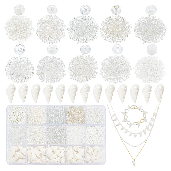 PandaHall PH 3370pcs White Seed Veads with Shells, 3mm Glass Seed Beads 10 Colors Pony Beads 8/0 Craft Beads Natural Trumpet Sea Shell...
PandaHall PH 3370pcs White Seed Veads with Shells, 3mm Glass Seed Beads 10 Colors Pony Beads 8/0 Craft Beads Natural Trumpet Sea Shell...