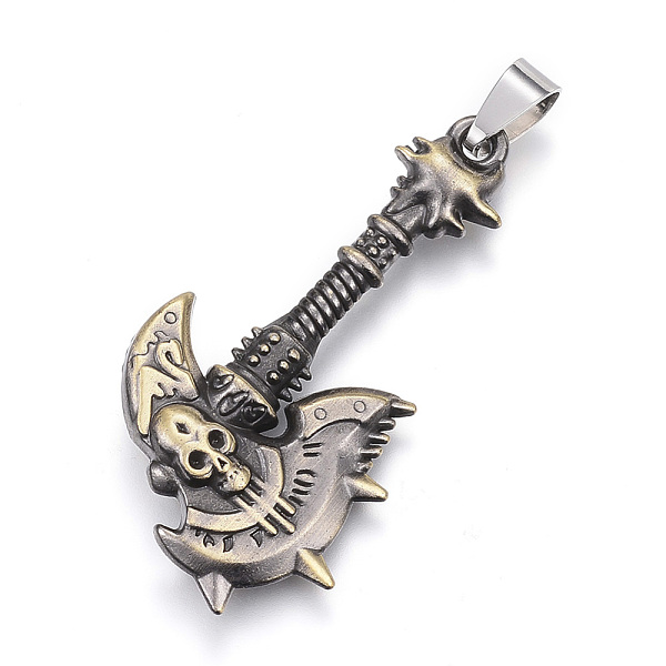 PandaHall Tibetan Style Alloy Big Pendants, Axe with Skull, Antique Bronze, 46x22x6mm, Hole: 5x8.5mm Alloy Tool
PandaHall Tibetan Style Alloy Big Pendants, Axe with Skull, Antique Bronze, 46x22x6mm, Hole: 5x8.5mm Alloy Tool
