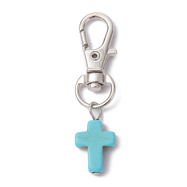 PandaHall Synthetic Turquoise Cross Pendant Decorations, with Alloy Swivel Lobster Claw Clasps, Turquoise, 50mm Synthetic Turquoise Cross..., Green
PandaHall Synthetic Turquoise Cross Pendant Decorations, with Alloy Swivel Lobster Claw Clasps, Turquoise, 50mm Synthetic Turquoise Cross..., Green
