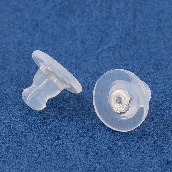 PandaHall Silicone Ear Nuts, Earring Backs, with Brass Findings, Silver, 10x7.5mm, Hole: 0.50mm Silicone
PandaHall Silicone Ear Nuts, Earring Backs, with Brass Findings, Silver, 10x7.5mm, Hole: 0.50mm Silicone