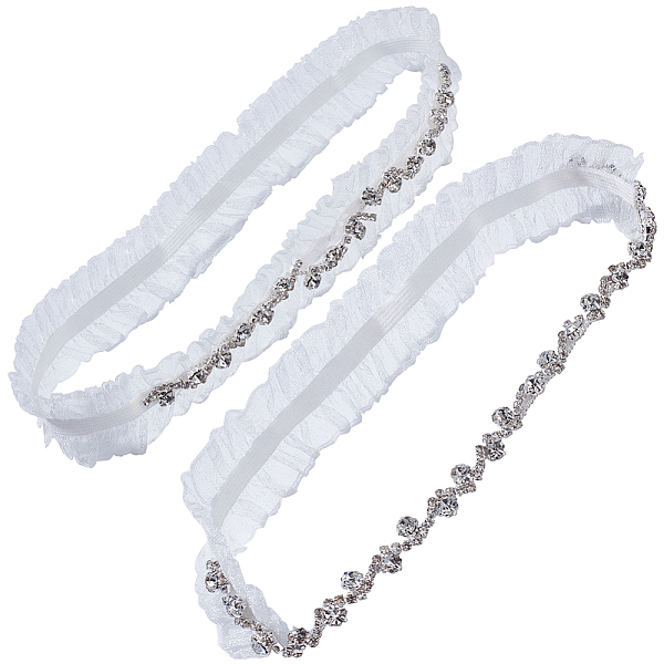PandaHall Lace Elastic Bridal Garters, Flower Pattern, Wedding Garment Accessories, with Rhinestone, White, Inner Diameter: 120mm and 125mm...
PandaHall Lace Elastic Bridal Garters, Flower Pattern, Wedding Garment Accessories, with Rhinestone, White, Inner Diameter: 120mm and 125mm...