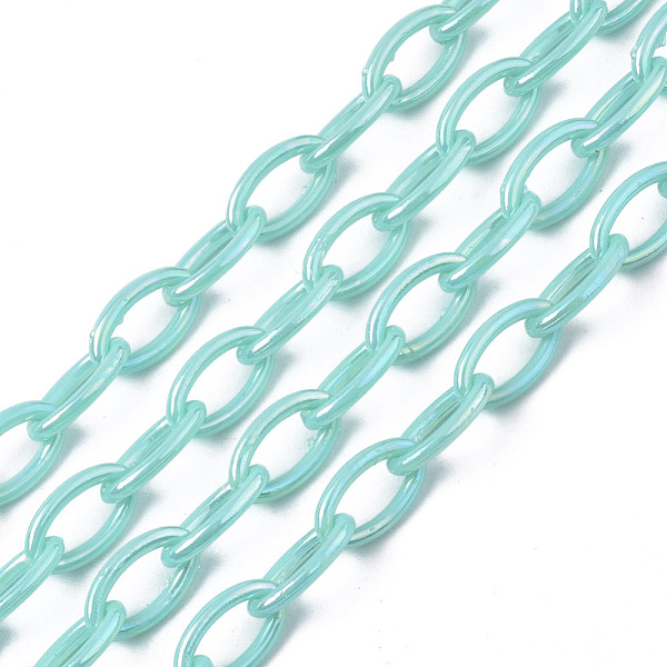 PandaHall Acrylic Opaque Cable Chains, AB Color, Horse Eye, Turquoise, 13x8x2mm, 18.5 inch~19.29 inch(47~49cm)/strand Acrylic Green
PandaHall Acrylic Opaque Cable Chains, AB Color, Horse Eye, Turquoise, 13x8x2mm, 18.5 inch~19.29 inch(47~49cm)/strand Acrylic Green
