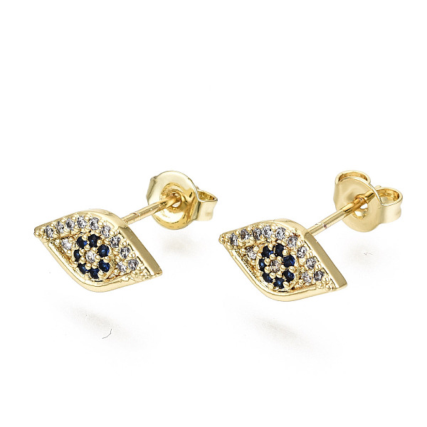 PandaHall Brass Micro Pave Cubic Zirconia Stud Earrings, with Ear Nuts, Nickel Free, Eye, Blue, Real 16K Gold Plated, 6x11.5mm, Pin: 0.8mm...
PandaHall Brass Micro Pave Cubic Zirconia Stud Earrings, with Ear Nuts, Nickel Free, Eye, Blue, Real 16K Gold Plated, 6x11.5mm, Pin: 0.8mm...
