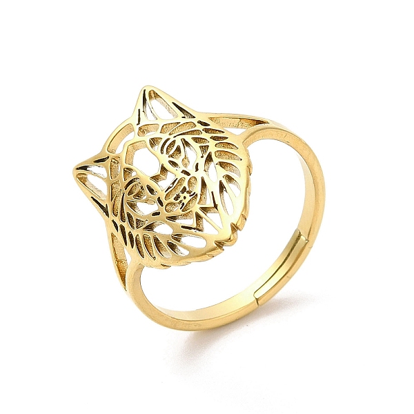 PandaHall Ion Plating(IP) 304 Stainless Steel Finger Rings, Hollow Wolf Head Adjustable Ring for Women, Real 18K Gold Plated, Inner Diameter...
PandaHall Ion Plating(IP) 304 Stainless Steel Finger Rings, Hollow Wolf Head Adjustable Ring for Women, Real 18K Gold Plated, Inner Diameter...