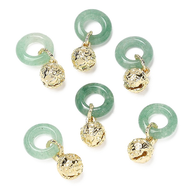 PandaHall Natural Green Aventurine Donut Pendant Decorations, with Brass Bell Charm, Real 14K Gold Plated, 22mm, Hole: 6mm Green Aventurine...
PandaHall Natural Green Aventurine Donut Pendant Decorations, with Brass Bell Charm, Real 14K Gold Plated, 22mm, Hole: 6mm Green Aventurine...