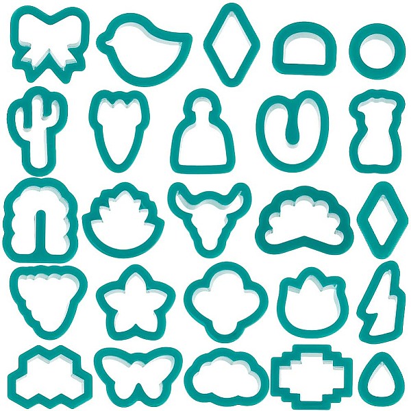 PandaHall Plastic Clay Cutter Sets, Clay Modeling Tool, Cactus/Honeycomb/Geometrical Shape, Teal, 2.2~4.5x2.1~4.75x1.5cm, 25pcs/set Plastic..., Cyan
PandaHall Plastic Clay Cutter Sets, Clay Modeling Tool, Cactus/Honeycomb/Geometrical Shape, Teal, 2.2~4.5x2.1~4.75x1.5cm, 25pcs/set Plastic..., Cyan