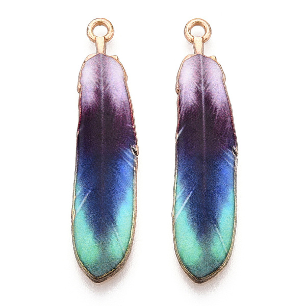 PandaHall Rack Plating Alloy Pendants, Printed, Lead Free & Cadmium Free & Nickel Free, Feather Charm, Light Gold, Purple, 38x9x1.5mm, Hole...
PandaHall Rack Plating Alloy Pendants, Printed, Lead Free & Cadmium Free & Nickel Free, Feather Charm, Light Gold, Purple, 38x9x1.5mm, Hole...