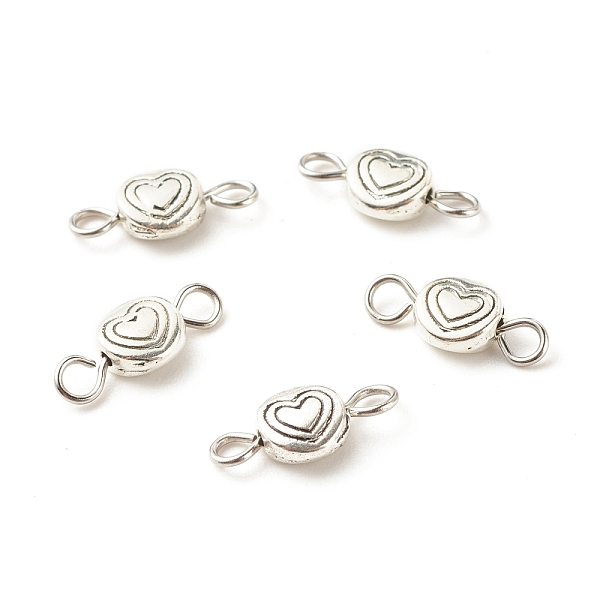 PandaHall Tibetan Style Alloy Connector Charms, with 304 Stainless Steel Loops, Flat Round with Heart, Antique Silver & Stainless Steel...
PandaHall Tibetan Style Alloy Connector Charms, with 304 Stainless Steel Loops, Flat Round with Heart, Antique Silver & Stainless Steel...