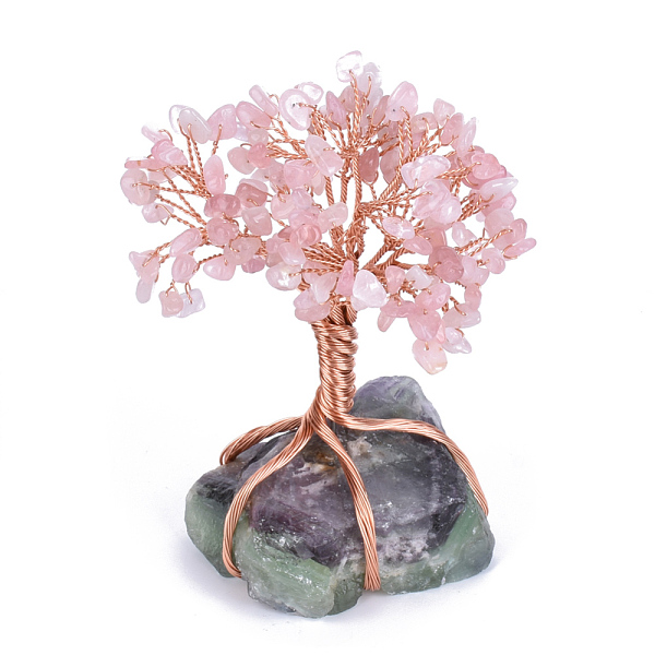 PandaHall Natural Rose Quartz Chips and Fluorite Pedestal Display Decorations, with Rose Gold Tone Aluminum Wires, Lucky Tree...
PandaHall Natural Rose Quartz Chips and Fluorite Pedestal Display Decorations, with Rose Gold Tone Aluminum Wires, Lucky Tree...