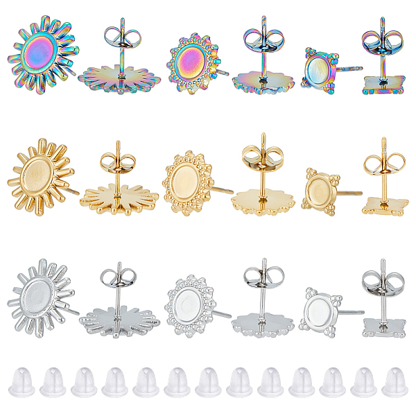 PandaHall UNICRAFTALE 18Pcs 3 Colors 3 Style Stainless Steel Stud Earring Findings Square Sun Stud Earring with Round Tray DIY Blank Dome...
PandaHall UNICRAFTALE 18Pcs 3 Colors 3 Style Stainless Steel Stud Earring Findings Square Sun Stud Earring with Round Tray DIY Blank Dome...