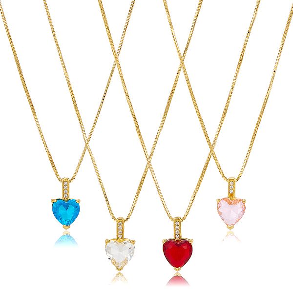 PandaHall ANATTASOUL 4Pcs 4 Colors Cubic Zirconia Heart Pendant Necklaces Set with Golden Brass Box Chains, Mixed Color, 16.50 inch(41.9cm)..., Multicolor
PandaHall ANATTASOUL 4Pcs 4 Colors Cubic Zirconia Heart Pendant Necklaces Set with Golden Brass Box Chains, Mixed Color, 16.50 inch(41.9cm)..., Multicolor