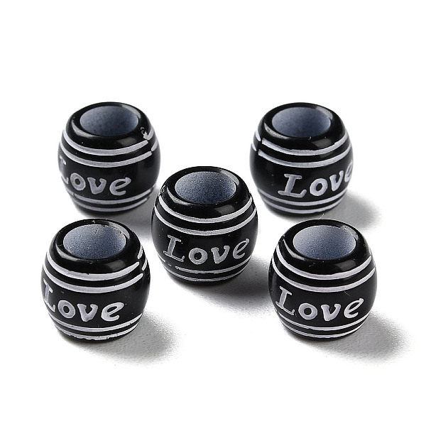 PandaHall Spray Printed Opaque Acrylic European Beads, Large Hole Beads, Barrel with Word Love, White, 9x8mm, Hole: 5mm, about 2000pcs/500g...
PandaHall Spray Printed Opaque Acrylic European Beads, Large Hole Beads, Barrel with Word Love, White, 9x8mm, Hole: 5mm, about 2000pcs/500g...
