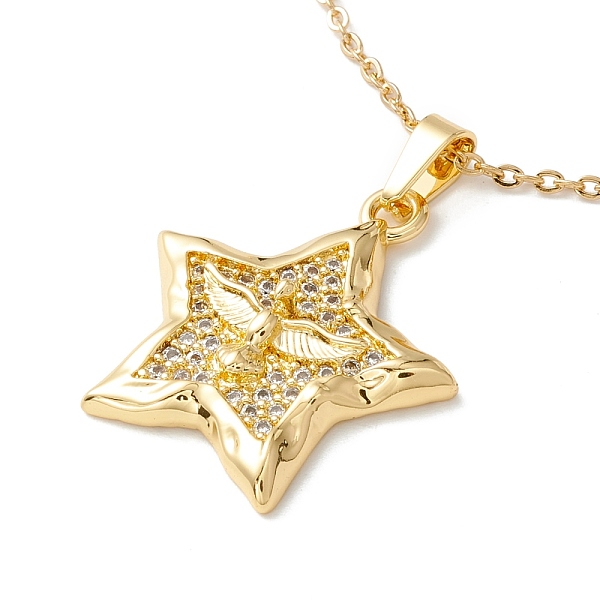 PandaHall Clear Cubic Zirconia Pentagram with Eagle Pendant Necklace, 304 Stainless Steel Jewelry for Women, Golden, 17.72 inch(45cm) Cubic...
PandaHall Clear Cubic Zirconia Pentagram with Eagle Pendant Necklace, 304 Stainless Steel Jewelry for Women, Golden, 17.72 inch(45cm) Cubic...