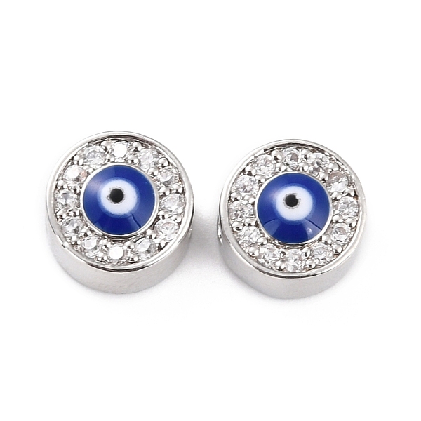 PandaHall Brass Micro Pave Clear Cubic Zirconia Beads, with Enamel, Flat Round with Evil Eye, Real Platinum Plated, 9.5x5.5mm, Hole: 2.5mm...
PandaHall Brass Micro Pave Clear Cubic Zirconia Beads, with Enamel, Flat Round with Evil Eye, Real Platinum Plated, 9.5x5.5mm, Hole: 2.5mm...