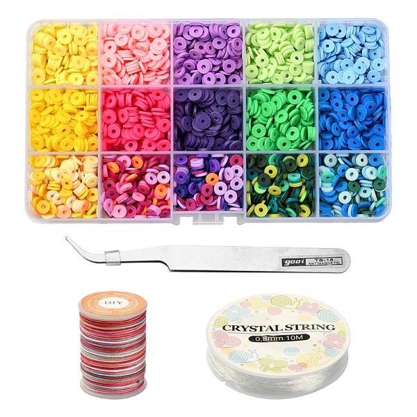 PandaHall DIY Heishi Surfer Bracelet Making Kit, Including Handmade Polymer Clay Disc Beads, Tweezers, Elastic Thread, Polyester Thread..., Multicolor
PandaHall DIY Heishi Surfer Bracelet Making Kit, Including Handmade Polymer Clay Disc Beads, Tweezers, Elastic Thread, Polyester Thread..., Multicolor