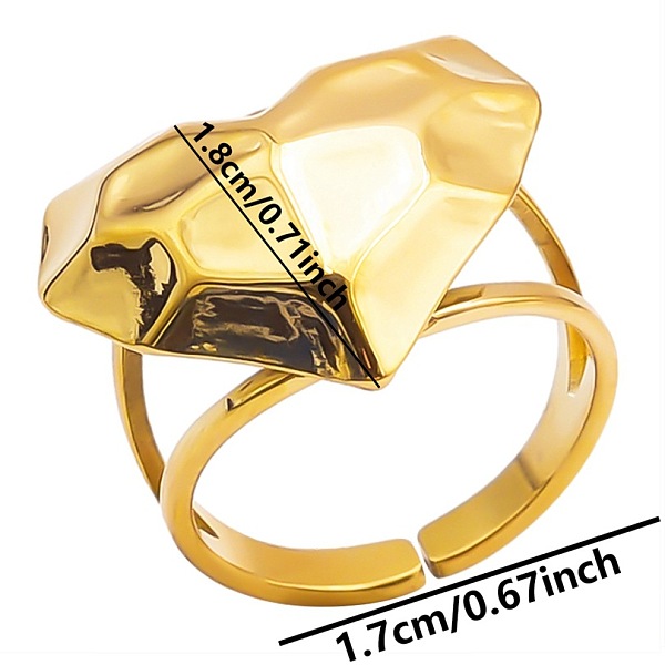 PandaHall Geometric Heart Shape Stainless Steel Open Cuff Ring for Unisex Jewelry, Golden Stainless Steel Heart
PandaHall Geometric Heart Shape Stainless Steel Open Cuff Ring for Unisex Jewelry, Golden Stainless Steel Heart