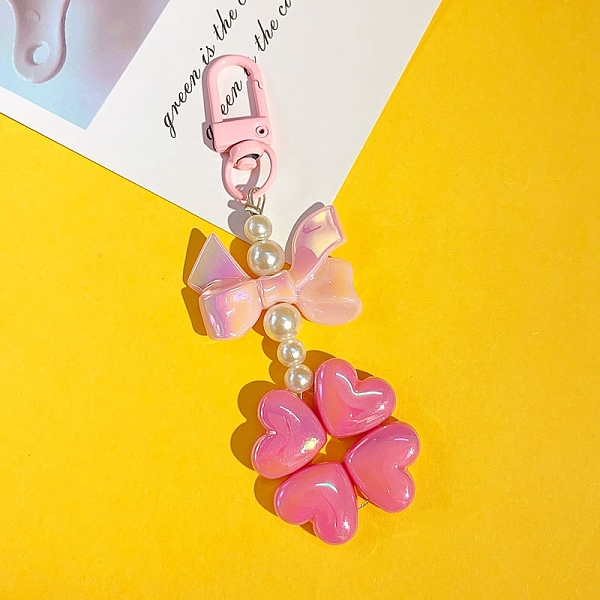 PandaHall Pearl Beaded Bowknot Clover Acrylic Pendant Decorations, with Metal Finding, for Backpack, Keychain Decor, Hot Pink, 69x39mm...
PandaHall Pearl Beaded Bowknot Clover Acrylic Pendant Decorations, with Metal Finding, for Backpack, Keychain Decor, Hot Pink, 69x39mm...