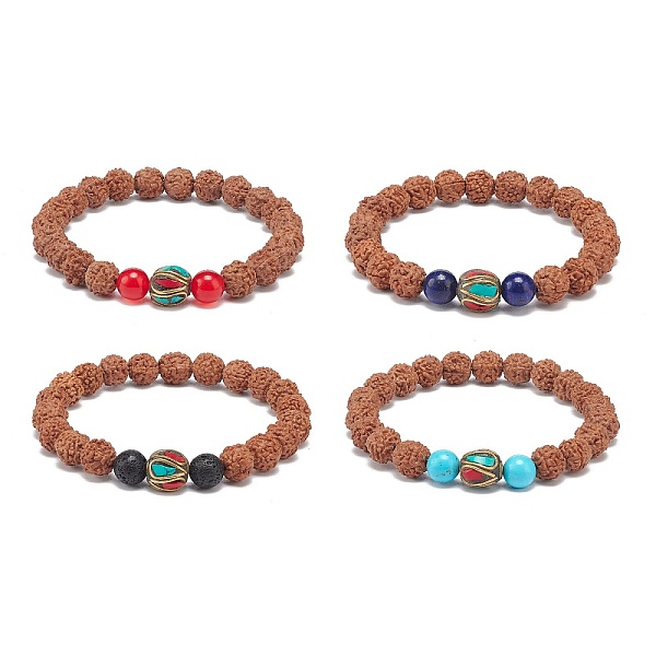 PandaHall 4Pcs 4 Style Natural Rudraksha Mala Bead Bracelets Set, Natural Mixed Gemstone & Indonesia Stackable Stretch Bracelets for Women...
PandaHall 4Pcs 4 Style Natural Rudraksha Mala Bead Bracelets Set, Natural Mixed Gemstone & Indonesia Stackable Stretch Bracelets for Women...