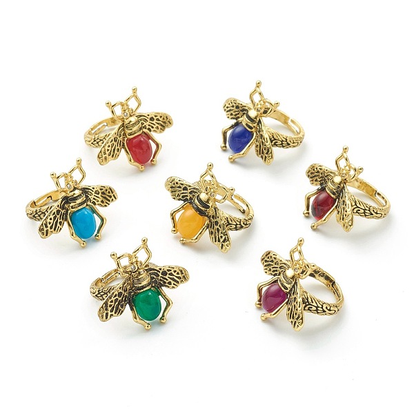 PandaHall Adjustable Brass Micro Pave Clear Cubic Zirconia Finger Rings, with Glass, Bees, Antique Golden, Mixed Color, US Size 6 3/4..., Multicolor
PandaHall Adjustable Brass Micro Pave Clear Cubic Zirconia Finger Rings, with Glass, Bees, Antique Golden, Mixed Color, US Size 6 3/4..., Multicolor