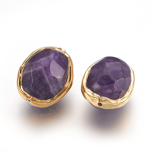 PandaHall Natural Amethyst Beads, Edge Golden Plated, Faceted, Oval, 21~23x18~19x15.5mm, Hole: 1mm Amethyst Oval
PandaHall Natural Amethyst Beads, Edge Golden Plated, Faceted, Oval, 21~23x18~19x15.5mm, Hole: 1mm Amethyst Oval