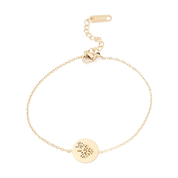 PandaHall 304 Stainless Steel Link Bracelets, with Flat Round Link, for Women, Golden, 6-7/8 inch(17.5cm) 304 Stainless Steel
PandaHall 304 Stainless Steel Link Bracelets, with Flat Round Link, for Women, Golden, 6-7/8 inch(17.5cm) 304 Stainless Steel