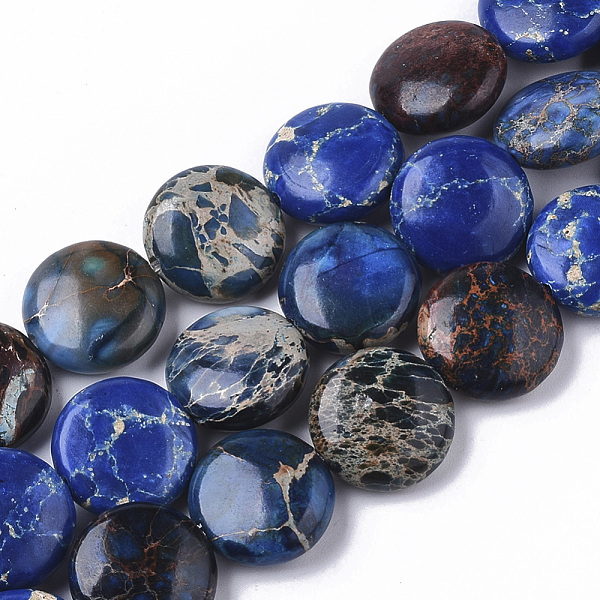 PandaHall Natural Imperial Jasper Beads Strands, Dyed, Flat Round, Blue, 14x6mm, Hole: 1.2mm, about 29pcs/Strand, 15.94 inch(40.5cm)...
PandaHall Natural Imperial Jasper Beads Strands, Dyed, Flat Round, Blue, 14x6mm, Hole: 1.2mm, about 29pcs/Strand, 15.94 inch(40.5cm)...