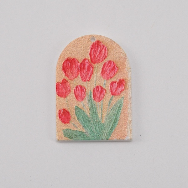PandaHall Printed Acrylic Pendants, Arch-shaped with Tulip, Colorful, 34.5x24x2mm, Hole: 1.2mm Acrylic Half Round
PandaHall Printed Acrylic Pendants, Arch-shaped with Tulip, Colorful, 34.5x24x2mm, Hole: 1.2mm Acrylic Half Round